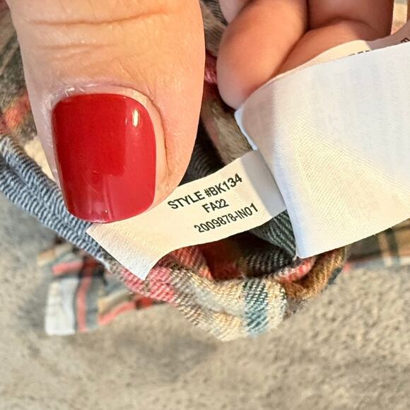 Crewcuts Boys Button Down Up Flannel Plaid Shirt 14 Fall Colors - Picture 7 of 8